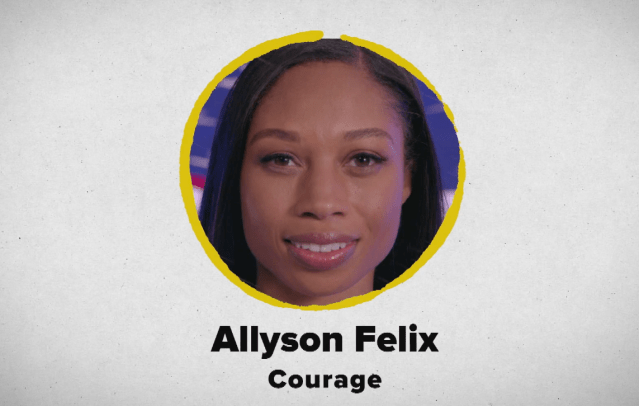 Allyson Felix, Courage thumbnail